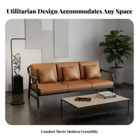 Loveseat and Table Set rustic aesthetic Metal Frame Loveseat Nordic Aesthetic Lounge Seating for Renters, pairs, Office, Living Room, Reception Area