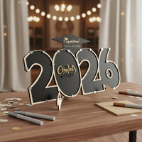 Graduation Sign Board Tabletop Display Graduation Autograph Board Wood Desktop Ornament for Ceremony