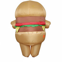 Inflatable Burger Costume Full-Body Inflatable Hamburger Costume Eye-Catching Apparel for Adults, Halloween, Cosplay