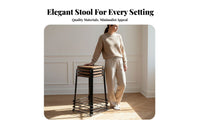 Modern Minimalist Design Stackable Square Stool Space-Saving Backless Seat Long-Lasting Household Furniture Reinforced Frame for Homeowners, Restaurant Owners, Dining Room, Kitchen, Small Apartments, Office
