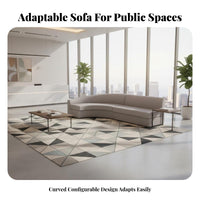 Creative Shape Curved Seating unit adaptable configuration L-Shaped Lobby Couch Modern stylistic sectional Sofa dense foam Cushions for Office personnel, Interior Designers, Business Owners, Reception Area, Waiting Room, Lounge, Breakroom