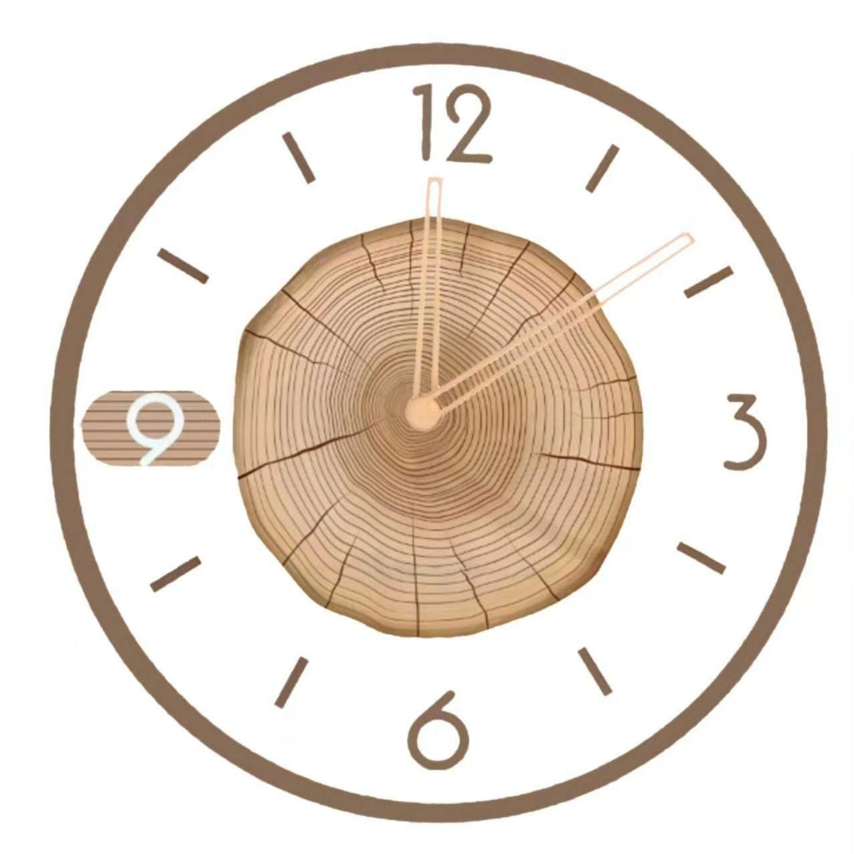 Wood Grain Wall Clock Decorative Wall Clock with Wood Dial Minimalist for Office