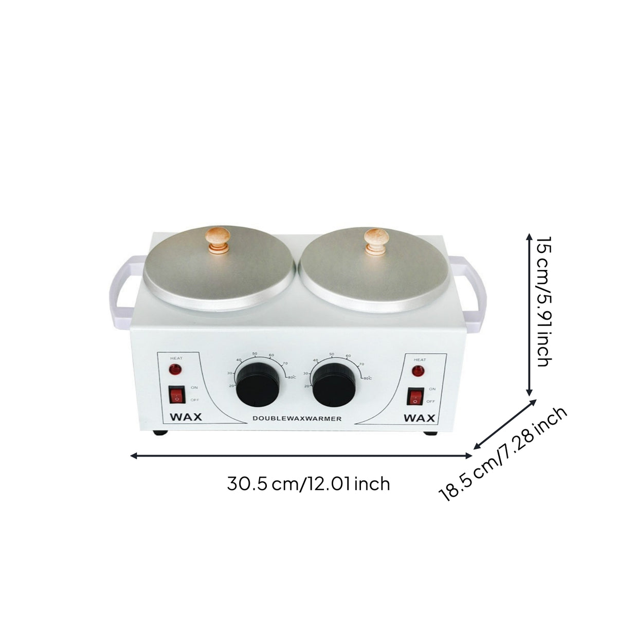 Dual Adjustable Temperature Depilatory Warmer Professional Double Pot Depilatory Warmer Variable Heating Electric