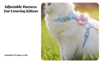 Easy to Wear Cat Harness and Leash Set Lightweight Escape Proof Kitten Harness Breathable for Cats, Kittens, Daily Walks, Travel, Vet Visits