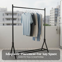 Minimalist Design unobstructedstanding Clothes with Shelf Multi-Purpose Garment Rack Space-Saving Clothing Stand Easy Assembly for Homeowners, Families, Bedroom, Balcony, Entryway, Laundry Room