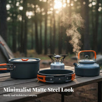 Lightweight Backpacking Pot and Kettle Set Compact & Space Saving Camping Cookware Set Long-Lasting for Backpackers, Hikers, Hiking