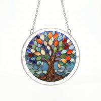 Layered Acrylic Puzzle Suncatcher Clear Frame Jigsaw Window Hanging Light-Catching Round Acrylic Decoration