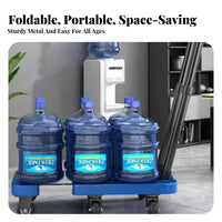 Extendable Handle 6-Wheel Utility Cart 360-Degree Swivel Wheels Collapsible Luggage Trolley Quiet Operation Collapsible Luggage Cart Non-Slip Texture for Homeowners, Travelers, Office Workers, Shopping, Home Use, Travel, Warehouse