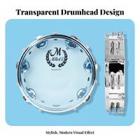 Transparent Design Double-Row Headed Tambourine Crisp Bright Sound Double-Row Musical Shaker Easy to Play Hand Percussion Ergonomic Grip for Musicians, Beginners, Band Practice, Bands, Parties, Music Class
