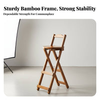 Foldable Design Folding Barstool with Backrest Space-Saving Collapsible Wooden Bar Chair Portable High Stool Lightweight for Art Students, Apartment Dwellers, Dorm Room, Dining Area, Kitchen, Balcony