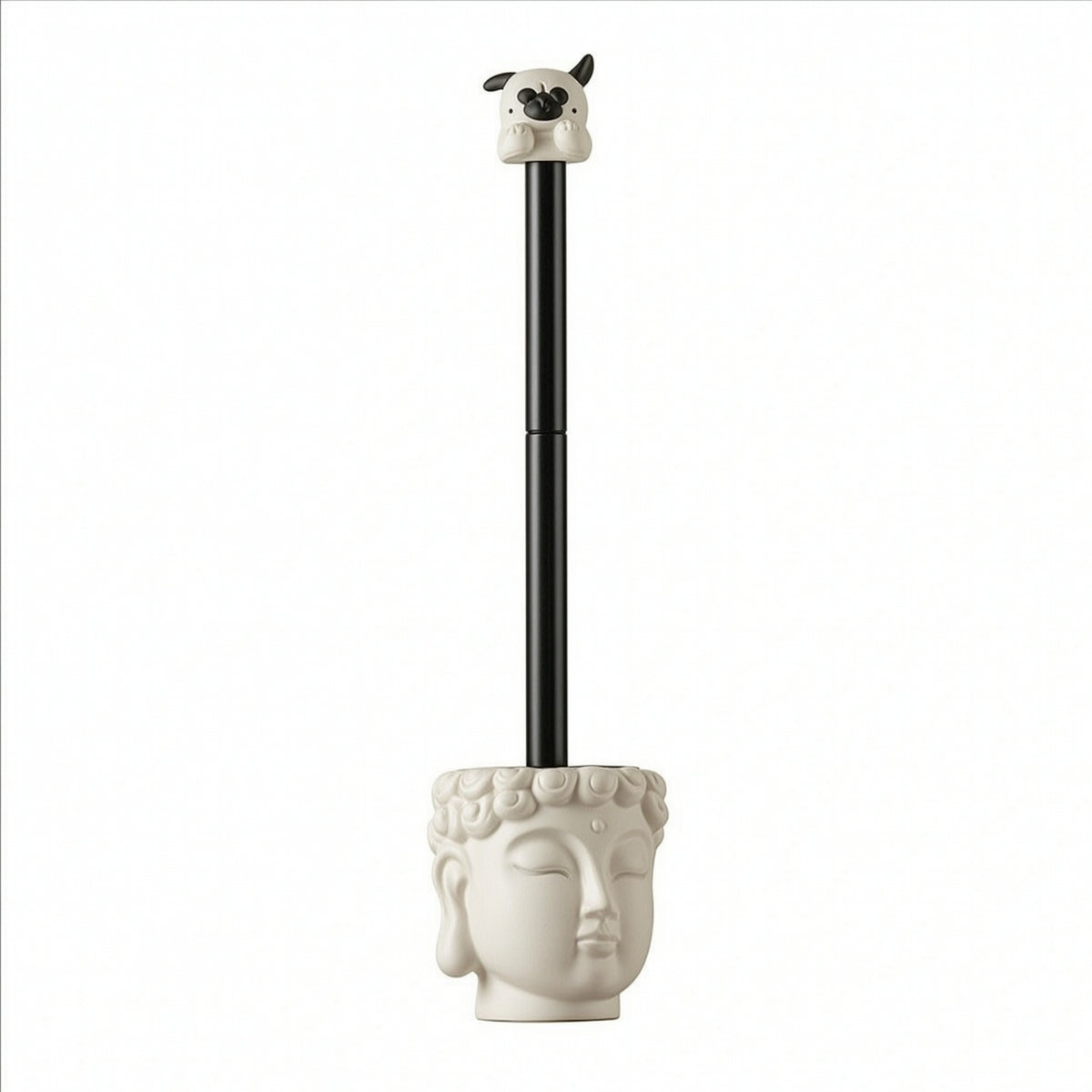 Toilet Brush with Buddha Holder Upright Buddha Toilet Brush Stand Modern Sturdy for Bathroom, Guest Bath
