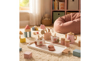 Kids Tea Party Set Role Play Wooden Tea Set Comprehensive for 36 Months and Up