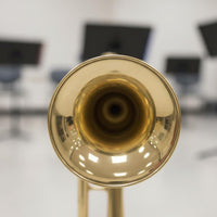 Gold Finish Bugle with Gloves Brass Bugle Big Bell Design Wind Instrument Portable for Students, Beginners, School Band, Drum Corps