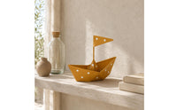 Spotted Wrought-Iron Sailboat Lightweight Sailboat Ornament Compact Folded Metal Boat Minimalist