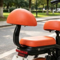 Rear Bike Seat Backrest Upholstered Electric Two-Wheeler Backrest Bike Rear Back Cushion Mounting Base Plate Includes Screws