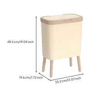 Minimalist Design High-Foot Trash Can Long-Lasting Push-Accessible Waste Bin Space-Saving Nordic Design Trash Bin Easy to Clean for Kitchen, Bathroom, Living Room, Office