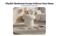 Cozy Aesthetic Toadstool Stool Comfortable Cushion Toadstool Pouf Teddy Material Upholstery Low Seat Soft Hint for Home Decorators, Design Enthusiasts, Entryway, child's Room, Bedroom, Playroom