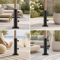 Outdoor Sunshade Umbrella Ground Insert Stand Iron Umbrella Fork Base Universal Umbrella Support Accessory Carbon Steel Umbrella Pole