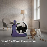 Built-in scrapeing Pad Cat jogning Wheel Quiet Operation Feline Treadmill Promotes Exercise pet Furniture Multi-Functional for Owners of Indoor felines, Indoors, Apartment, Home, Living Room
