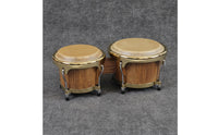 Natural Skin Bongo Set with Wooden Bridge Tunable Bongo Drum Set Beginner-Friendly Bongos Long-Lasting for Classroom