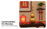 Chinese Blessing Gourd Ornament Decorative Accessory Brass Gourd Ornament