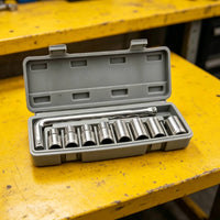 Compact Socket Wrench Toolkit Heavy-Duty Socket Wrench Set with Tool Box Portable Tools Organized for DIYers, Car Repair