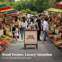 Carbonized Solid Wood Wooden V-Shaped Sign Weather Resistant Folding V-Shaped Sign Foldable Design Floor Standing Poster Display Heavy Duty for Shop Owners, Retailers, Event Planners, Outdoor, Storefront, Exhibition, Restaurant