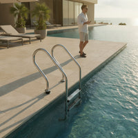 Stainless Steel Pool Ladder Rust-Resistant Pool Ladder with Non-Slip Steps for in-Ground Pools, Villas