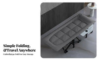 Foldable Design Padded Rest Lounger Built-in Pillow Folding Cot Integrated Mattress Reclining Chair Includes Carry Bag for Office Workers, Beachand Goers, Restping, Indoors, Travel, Camping