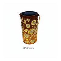 Waterproof Solar Floral Lantern Wrought Iron Floral Shadow Caster Lamp Auto On/deactivated Garden Decoration for Courtyard, Balcony