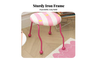 Comfortable Padding Striped Hug-Me Chair Sturdy Frame Vanity Stool Skin-Friendly Textile Upholstered Seat Non-Slip Foot Pads for Teenagers, Homeowners, Dressing Table, Study Room, Home Office, Reading Nook