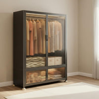 Easy to Clean Modular Metal Wardrobe Doors Clothing Organizer Bedroom Furniture for Children
