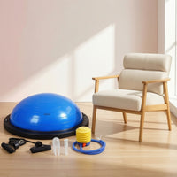 Half-Dome Balance 60cm Balance with Resistance Cord Glossy Half Exercise Ball for Fitness Enthusiasts, Yogis, Home Gym, Pilates Class