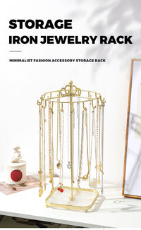 Luxury Crown Detachable Metal Rotating Necklace Display Stand