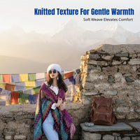 Ethnic Style Cape, Travel Shawl, Bohemian Poncho for Women, Outdoor Scarf, Lhasa, Lijiang, Grassland Wrap