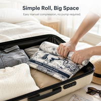 Travel Vacuum Compression Bags for Luggage, Clothes, and Down Jackets - No Pump Needed, Moisture-proof Storage