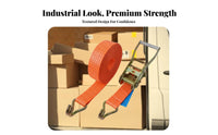 Ratchet Lashing Strap Heavy Duty Cargo Strap Break Resistant Heavy Duty Cargo Binder for Truck Drivers, Contractors, Trucking, Transporting, Trucks