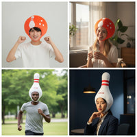 Padded Costume Head Cover Funny Soft Fabric Costume Hat Quirky Headpiece Cozy for Stage Performances