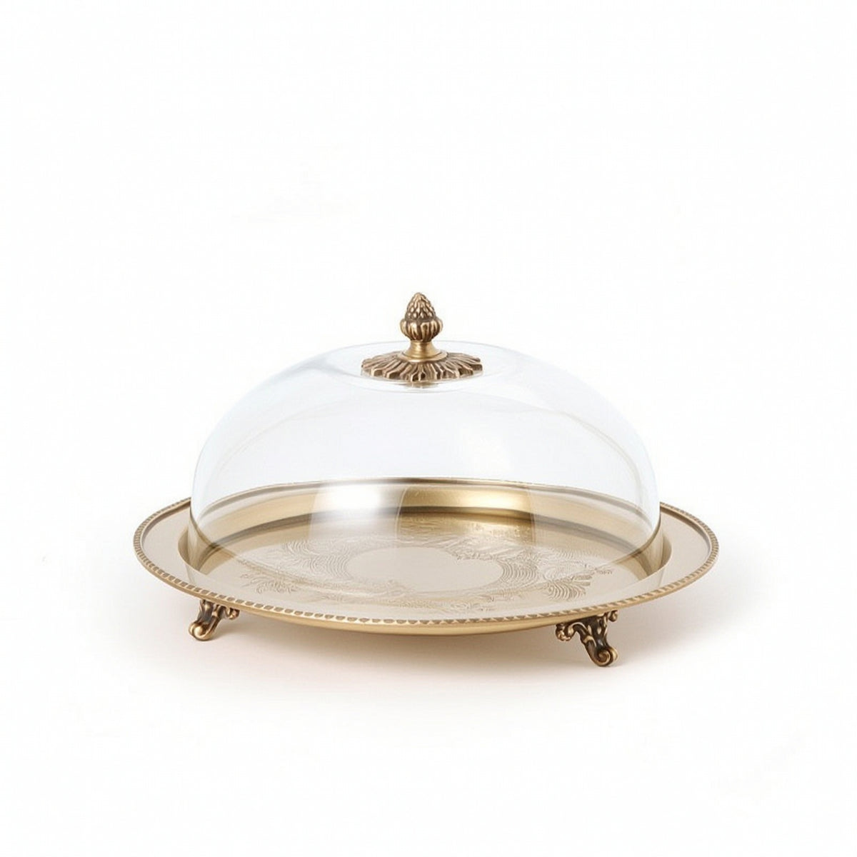 Glass Display Piece Decorative Brass Display Stand Sophisticated for Weddings