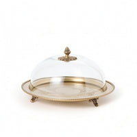 Glass Display Piece Decorative Brass Display Stand Sophisticated for Weddings