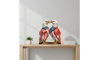 Wooden Eagle Table Decor Independence Day Themed Patriotic Eagle Statue for Bedroom
