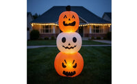 Inflate Inflatable Pumpkin Stack Outdoor Jack-O'-Lantern Yard Decoration Giant Stacked Pumpkin Decoration Weather-Resistant for Porch