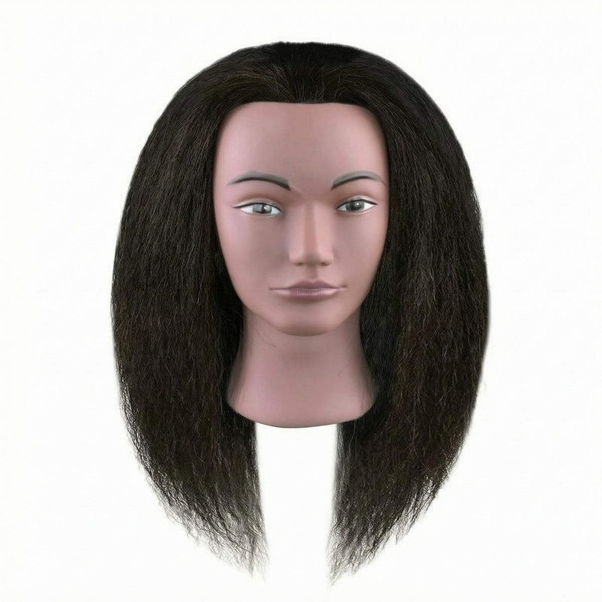 Hairdressing Practice Mannequin Head 14-Inch Synthetic Hair Mannequin Head Can Be Curled for Hairdressers