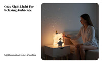 Romantic Gift Star Light Projector Music Box Walnut Wood Grain Finish Bedroom Atmosphere Light USB Powered for Women, Couples