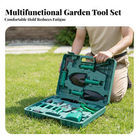 10 Pieces Garden Tool Kit Versatile Garden Tool Set Sturdy Gardening Tools with Storage Case for Outdoor, Balcony, Lawn Care