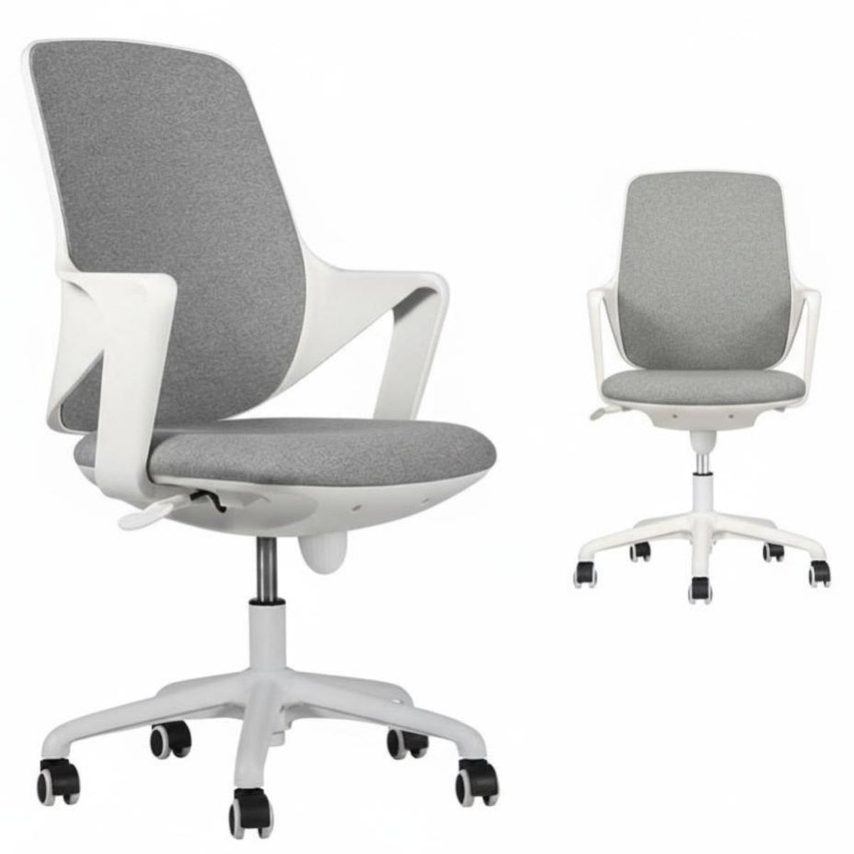 Lumbar Support Wheeled Computer Chair Adjustable Height Swivel Seat Rolling Casters Office Furniture Ergonomic Design for Students, Study Room, Bedroom
