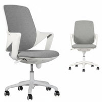 Lumbar Support Wheeled Computer Chair Adjustable Height Swivel Seat Rolling Casters Office Furniture Ergonomic Design for Students, Study Room, Bedroom