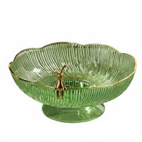 Drainage Design Pedestal Fruit Bowl Modern Design Petal Shaped Snack Dish Detachable Base Hollow Centerpiece Dish Rust-Proof for Office, Living Room, Party