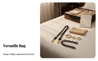 Bag Liner and Strap Set Stylish Chain Toiletry Pouch Modification System Easy to Install Crossbody Conversion Insert Kit for Handbags, Daily Use