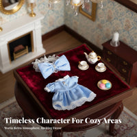 2 Pieces BJD Doll Dress Set Large rosette Design Doll Clothing Set Lace Trim BJD Princess Dress